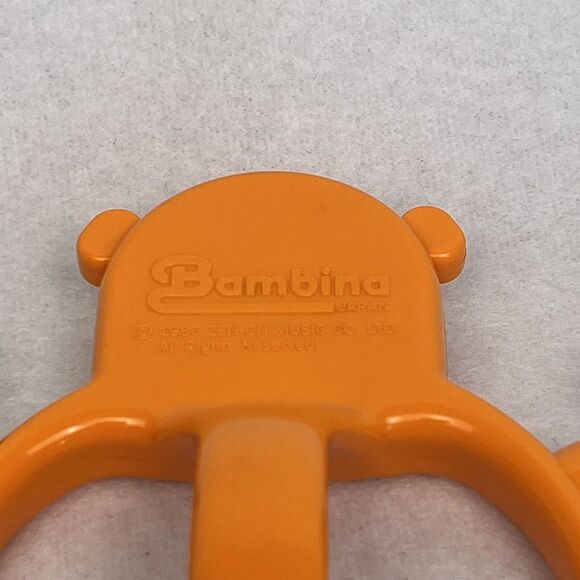 VTG 1980 Bambina Japan Monkey Hand Bell Jingle Orange Child's Rhythm Instrument - Picture 8 of 13